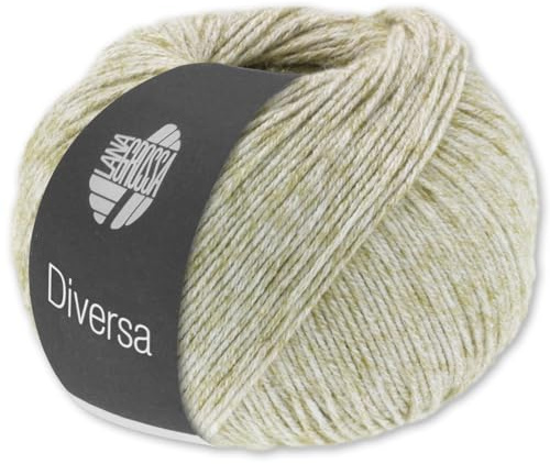 Frida's Wollhaus Lana Grossa 50 g Diversa Wolle Baumwoll-Mischgarn Mélange-Effekt 14 Farben (07 | Natur)