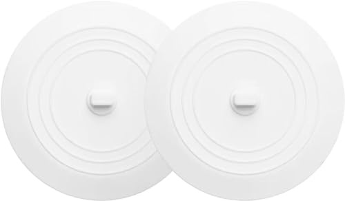 tifanso Universal Bath Stopper, Silicon Drain Stopper for Kitchen Sink & Basin, Bathtub and Bathroom Plug, 6inches (2*White), Drian_2017