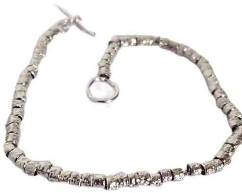 Fei Gioielli Bracciale argento 925 modello pepita granelli gioielli uomo donna ipoallergenico, Argento sterling Argento