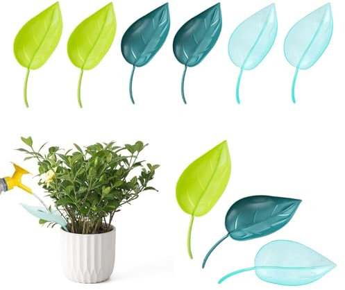 WJUAN 9 Watering Leaves 3 Colors, Plant Waterer, Fun Plastic Funnel, Humanized Luminous Design, Suitable for Indoor and Outdoor Plants