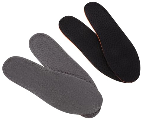 Sottopiedi Traspiranti per Scarpe 2 Paia Nero Grigio Taglia | Cotone e Tessuto, per Baseball e Corsa, Comfort Quotidiano, Assorbono Sudore