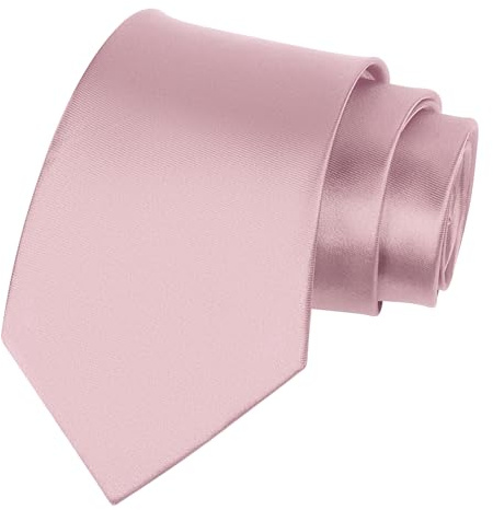 Beaface Men Ties 3.15 Solid Color Ties for Men Wedding Business School Neckties (Pink)