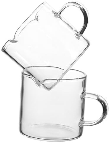 VERDANVERSE 2piezas Tazas De Café De Vidrio Tazas De Espresso De Borosilicato Diseño De Doble Vertido y Versátiles Para Café y Leche
