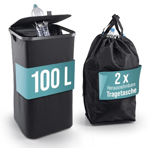 WELLENBORG Pfandflaschen-Sammelbehälter, 100 l - 2 Tragetaschen, Klettverschluss