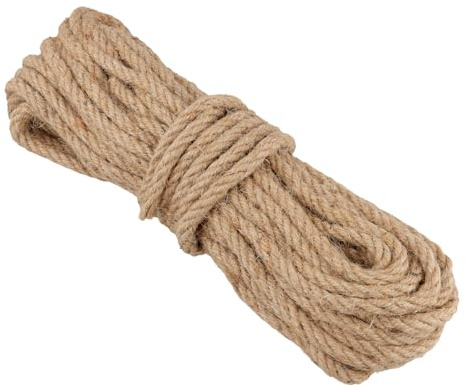 Sinjeun 10 mm x 50 m linnefärgNaturligt juterep, jutesnöre, hamparep paketsnöre för trädgård, dekoration, sport, hantverk
