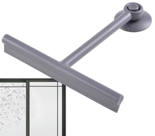 Bathroom Squeegee for Shower - Glass Wiper, Suction Cup Hook | Soft Tip Shower Squeegee for Doors, Tiles, Bathroom Mirrors, Window Cleaning Tool for Home, Gym, Hotel, Use