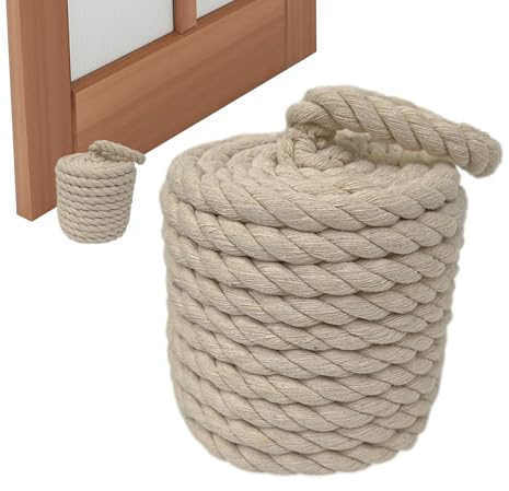 Weighted Door Stopper - Rope Knot Stop, Cotton Door Holder | Vintage Weighted Floor Handle Wedge, Modern Farmhouse Entryway Interior Window Bedroom Bookend for Kitchen Hallway Study Closet