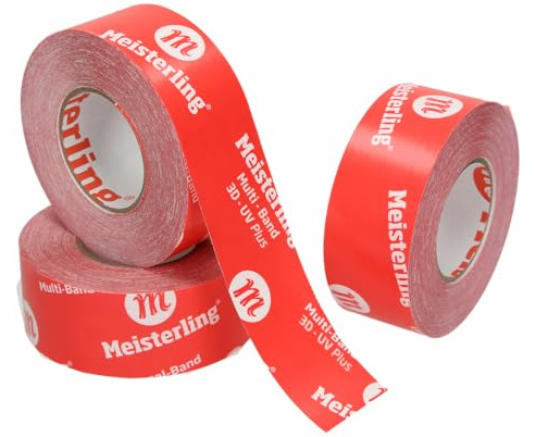Meisterling® Multi - Band 3D - UV PLUS rot - von Hand reißbar - flexibles Hochleistungs-Klebeband für Dampfsperren & Dampfbremsen etc. (1, 60mm x 40m)