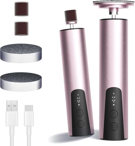 Lima Electrica pies Durezas, lima eléctrica recargable para pies, | con hojas reemplazables de papel abrasivo,9 velocidades para talones agrietados, callos, piel muerta