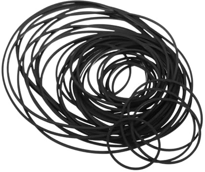 AKOOSY Rubber Drive Belts Black for Cassette Tape Machines to Revitalize Old Recorders 50pcs Easy Installation Replacement Belts and Tape Recorders for Use in Schools and Homes
