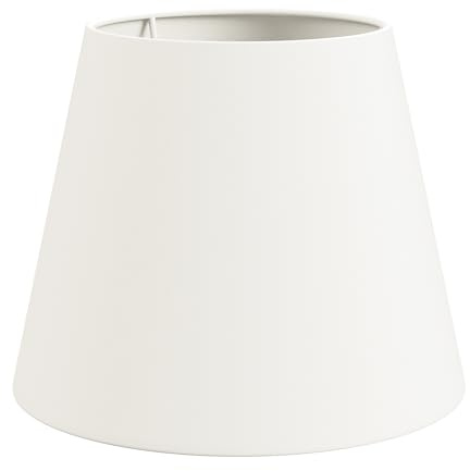 ledscom.de Lampenschirm, Leinen, Textil, Stoff, weiß, 200mm Ø