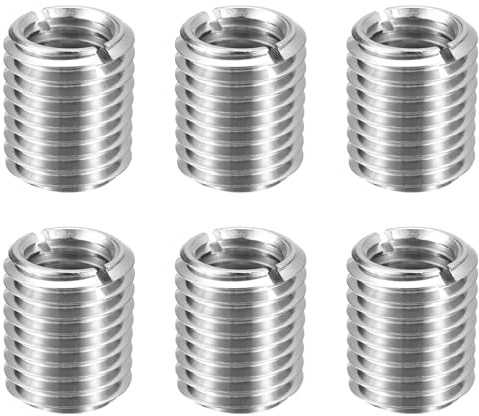 QUARKZMAN Filetage Adaptateurs M16x2 Mâle Vers M12x1,75 Femelle 6pcs | 20mm Longueur Manchon Réducteur Écrou Insert Fileté Metal, Inserts De Réparation en Acier Inoxydable 367 Écrou Vis Conversion