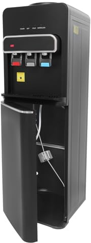 Stehender Wasserspender, 500W Doppelfunktion Dispender mit Bodenbeladung für 5-Gallonen-Flaschen, Elektrisch Heißwasserspender 85~95℃ für Hause Büro Schlafzimmer Wohnzimmer (Schwarz)