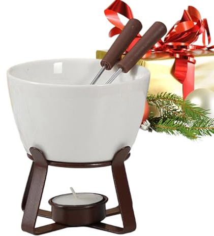 YRTUOP Set de Fondue de Chocolate | 300ml Cerámica Resistente al Calor Portátil - Set de Taza y Olla para Fondue de Chocolate,para Fiestas Vacaciones Cumpleaños Navidad Personal Dulces Queso