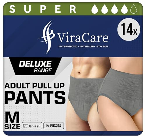 14 x Grey Super Incontinence Pants Women and Men, Adult Nappies