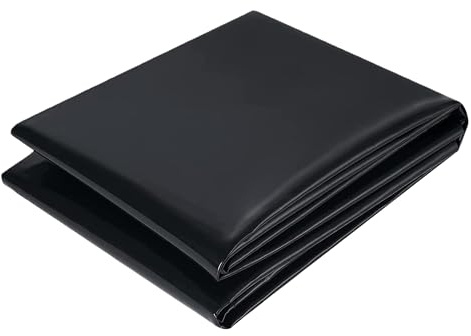 WGLF SUN Telo per Laghetto da Giardino 600 x 1850 cm Resistente Pesci Rivestimenti Preformati Pre Tagliato per Stagni Piccoli, Laghetti, Stagni Koi, Acque e Fontane, Nero