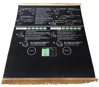 Tappeto da preghiera, morbido, 50 x 90 cm, formula educativa bilingue guidata con struttura robusta, ausilio per preghiera con comfort liscio, stile moderno per vacanze, accessorio per stanza, casa