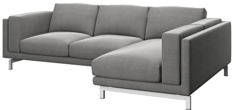 Soferia Sofabezug Kompatibel Mit NOCKEBY 2er-Sofa Sofaüberzug Sofaüberwurf Sofaschoner Cover Kratzfest Hydrophobie Allergenfrei Elegance Lichtgrau