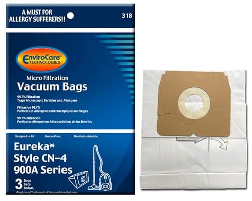 EnviroCare Replacement Vacuum Cleaner Dust Bags Made to Fit Eureka 900A PowerForce Micro Filtration CN 4 3 Bags