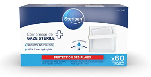 Steripan - 60 compresse di garza, 20 x 20 cm