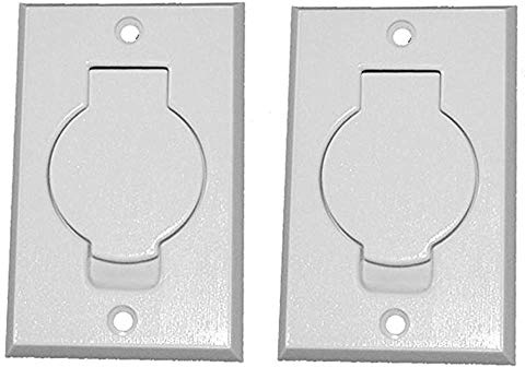 Pokin (2) Central Vacuum White Inlet Valves for Beam Central Vac - White Round Door