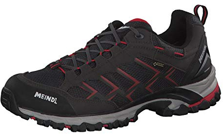 Meindl Lätta vandringsskor för vuxna, lågt snitt, herr, Caribe GTX svart, Svart röd, 41.5 EU