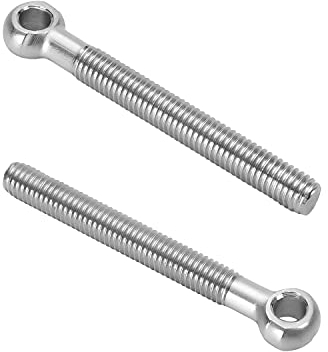 MroMax M8 x 70 mm Maschinen-Schulter-Schwing-Augenschraube, 304 Edelstahl, metrisches Gewinde, silberfarben, 2 Stück