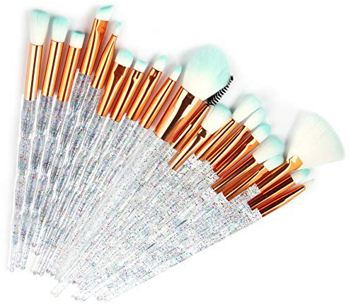 Miaouyo Make Up Pinsel Set Einhorn 20pcs Professionell Pinselset mit Gesichtpinsel Lidschatten Pinsel Puderpinsel Eyeliner Pinsel Augenpinsel Schminkpinsel Kosmetikpinsel