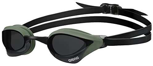 ARENA Cobra Core Swipe Unisex-Wettkampfbrille für Erwachsene, Schwimmbrille mit Gebogenen Gläsern, Anti-Beschlag, UV-Schutz, 5 Austauschbare Nasenstege