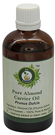 Mandel Öl | Prunus Dulcis | Für Haut | reines Mandel Öl | Für Haare | Zur Massage | Für Gesicht | Zum Kochen | 100% reines natürlich | Kaltgepresste | Almond Oil | 5ml | 0.169 Unzen By R V Essential