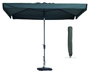 PARASOL Sonnenschirm Rechteck grau 300 x 200 cm Madison Delos mit Hülle