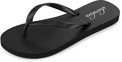 shevalues Slim Flip Flops for Women, Non-Slip Rubber Thong Sandals, Comfortable Shower & Beach Shoes