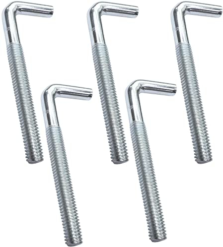 AERZETIX - C47896 - Set di 5 cerniere a vite in metallo con filettatura metrica M5x50mm - gancio angolare - gancio a L - cerniera sospesa