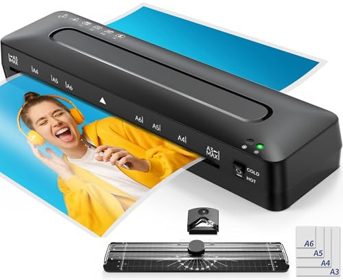 MAXDONE Laminator Machine 11x17-4-in-1 Thermal Cold 13 Inch Laminating Machine with Sheets, Paper Trimmer & Corner Rounder, ABS Jam Release & Fast Warm-up Laminator for A3/A4/A5, Home Office School