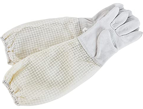 Imkerhandschuhe, Imkerhandschuhe mit Belüftung, langen Segeltuchärmeln, elastischen Bündchen, belüftet, Bienenhandschuhe, Ziegenleder-Imkerhandschuhe, schützen vor Honigbienenstichen