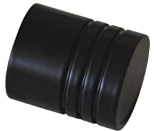 Gardinia Endknöpfe für Gardinenstangen, 2 x Endstück Zylinder, Serie Chicago, Metall, Schwarz-matt, Durchmesser 20 mm