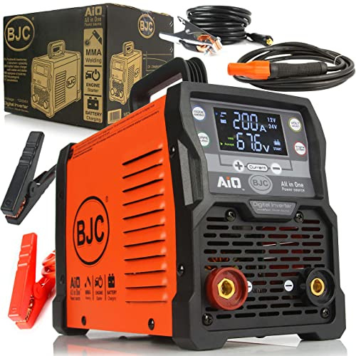 Inverter 3in1 Schweißgerät mit Auto-Ladegerät und Starter | 200 A |14 x 30 x 20 cm | VRB und aktive Kühlung