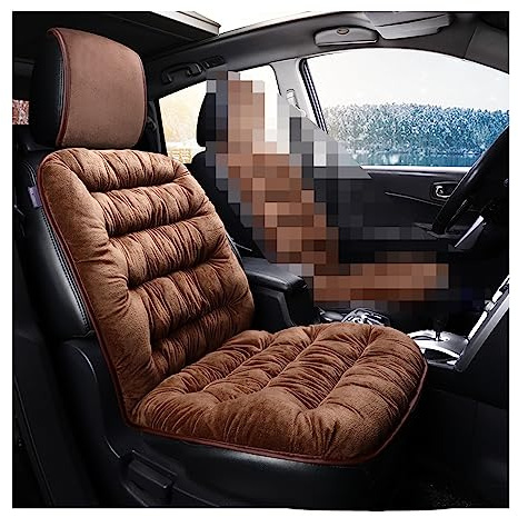 CGEAMDY Warmes Autositzkissen, Auto Sitzauflagen, Sitzschoner für Autositze, Universal Autositzschoner mit Rückenlehne, Autositzauflage Anti Rutsch Unterlage (Kaffee)