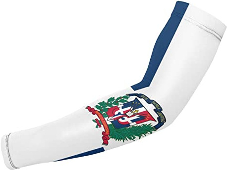 FJAUOQ Mangas de brazo con bandera de República Dominicana, protector de brazo de refrigeración o calentador para protección solar Uv, ciclismo deportivo, 1 par (2 mangas)