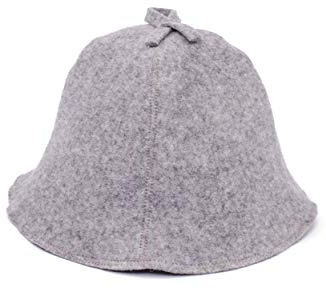 Ger3as Saunahut aus Wolle mit Stickerei – Sauna Mütze aus Wollmischfilz mit Polyesterfilz-Anteil für Damen & Herren (DE/NL/SE/PL, Numerisch, 55, 60, Standard, Grau Haken)
