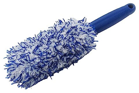 Pomurom Car Wheel Brush Long Handle, Car Wheel and Rim Cleaning Brush, Soft Microfiber Car Detailing Brushes, Car Alloy Wheel Cleaner Brush, Wheel Cleaning Brush for Motorcycles Bicycles