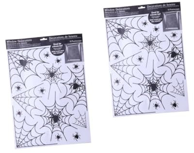 UKCOCO 2St Horror-Wandtattoos Halloween-Abziehbilder Spukhaus Wandtattoos Geister Dekor Halloween-Wandaufkleber Halloween-Aufkleber Fenster Requisiten Applikationen Spinnennetz schmücken