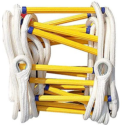 Échelle de Corde de fenêtre de Jardin 10 m, Corde d'échelle de Bateau Robuste et Solide avec mousquetons Robustes, échelle d'évacuation pour balançoire et cabane dans Les Arbres, résistante aux déch