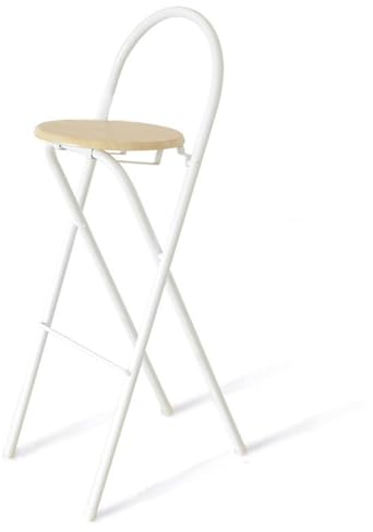 Sgabello da bar pieghevole rotondo 65cm 70cm 75cm, Sedia alta da cucina pieghevole per PUB, colazione, Sedia pieghevole bancone bistrot con seduta rigida, portata 100kg (Color : Natural, Size : 65cm