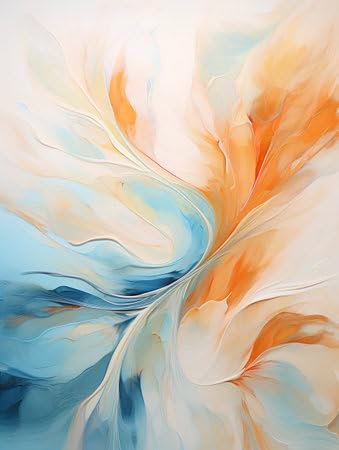 adrium Acryl-Bild 90 x 120 cm: Abstrakter Hintergrund mit blauen, orangen und gelben Pinselstrichen (211482275)