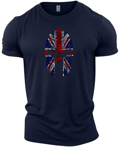 GYMTIER Spartan Union Jack - Men's Gym T-Shirt - Bodybuilding Workout Top