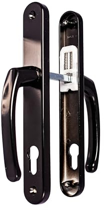 TSS UPVC Lever Door Handle with 92-210mm Backplate (242x34mm) - External Black
