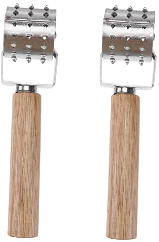 VOSAREA 2pcs Meat Tenderizer Hammer Roller Steel Meat Tenderizer for Steak Poultry Kitchen Aerator Vintage Smasher Labor-Saving Tool