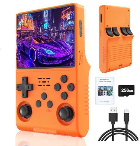 NULA R40S Pro Retro Handheld Spielkonsole, mit 256 GB TF-Karte 30.000+ Spiele Unterstützt 20+ Emulator 3,5-Zoll-IPS-HD-Bildschirm Linux-System Tragbarer Pocket Arcade-Videoplayer