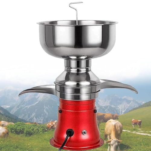 UKLULUAMZ Dairy Professional Whipped Cream Dispenser Milk and Cream Butter Separator Machine with 8L Bowl for Cow Milk - Electric Fresh Cream Separator 50L/H for Farmer